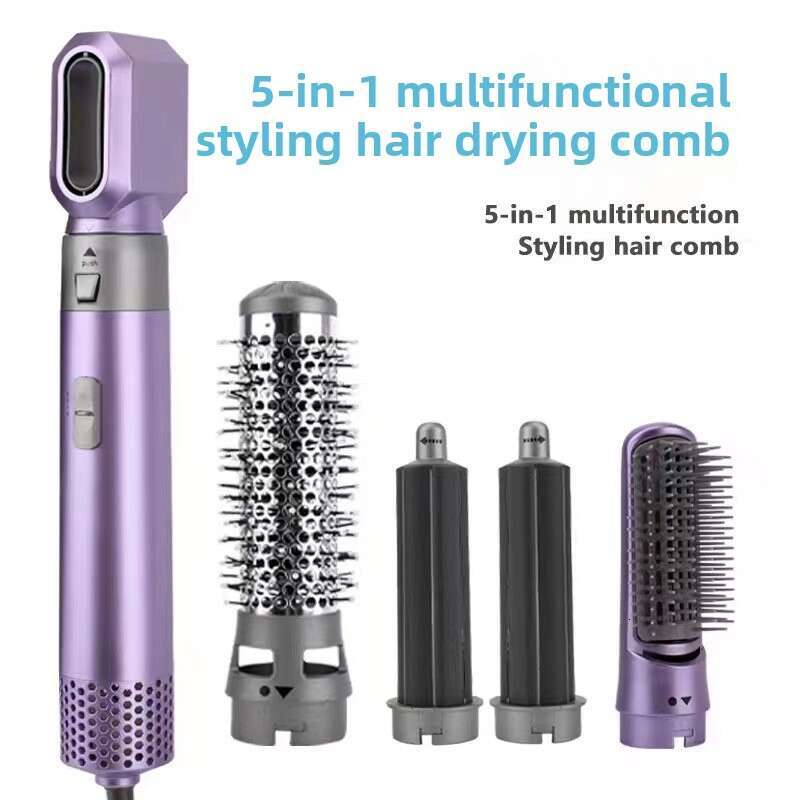 5-In-1 Curling Iron Multi-Functional Hair Dryer Straightening Comb Lazy Curler