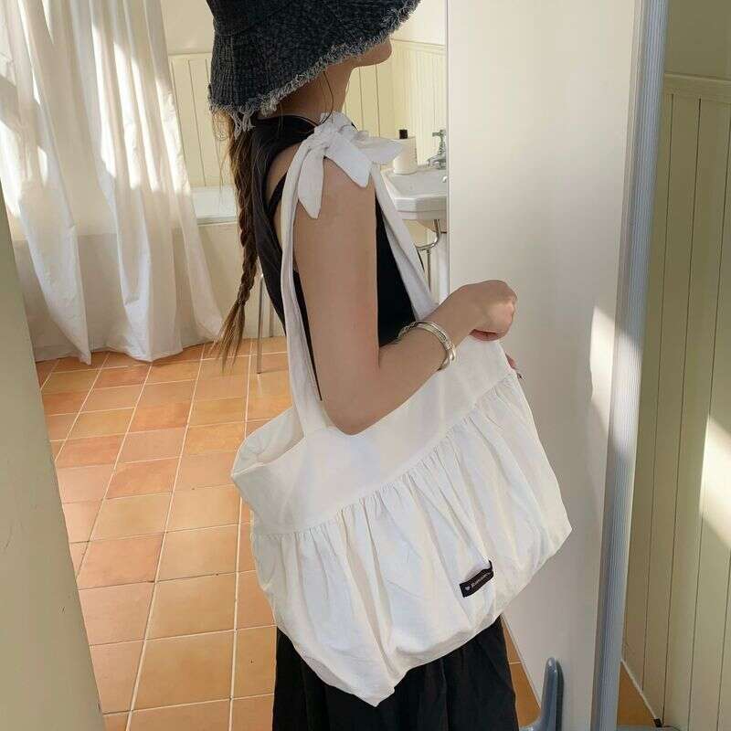 Neighboring Sister Star Same Sweet Style Large Capacity Handbag Texture Girl Shoulder Korean Canvas Bag