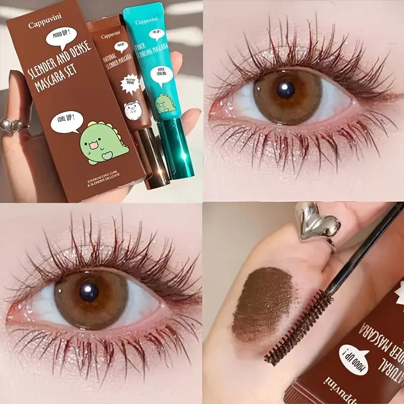 Slimming and Volume Mascara Set - Brown and Black Mascara SetWaterproof and Long-Lasting Curl Non-smudge Eyelash Makeup Mascara 250818