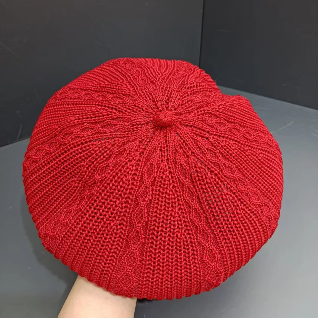 Winter Berets Caps for Women Vortex Solid Wool Woven Thickened Warm Painter Hat Vintage Knitted Hat for Girls Winter Hat Bonnet 250819