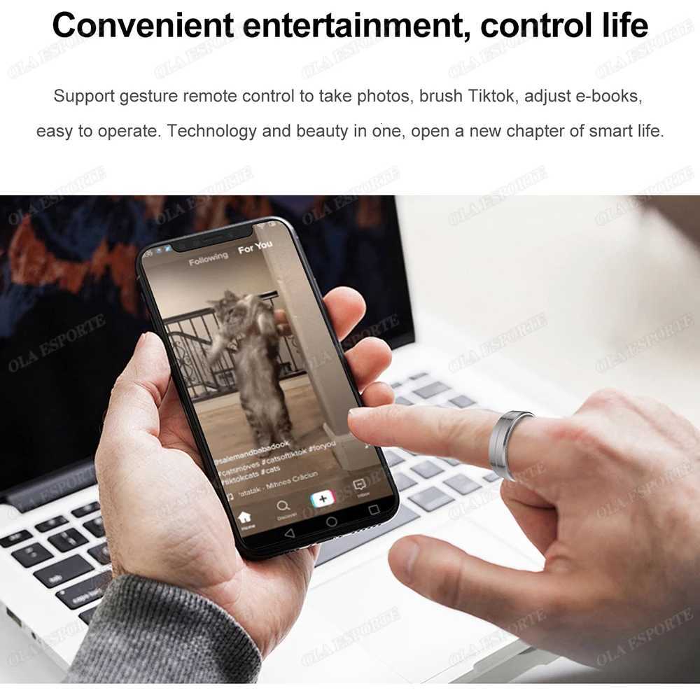 New Smart Ring Blood Pressure Heart Rate Monitoring Smart Ring IP68 5ATM Waterproof Multi-sport Mode Smart Ring 2025 Men Women W250819