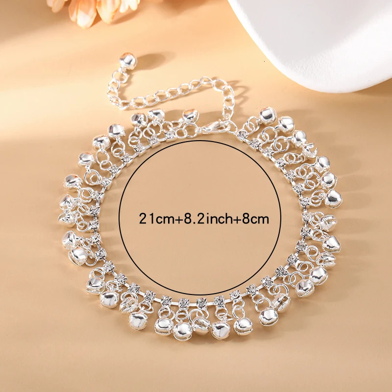 Fashion Personality Boho Anklet Set Silver Color Ethnic Tassel Bell Anklet for Women Girl Beach Foot Anklet Party Summer Jewelry 250815