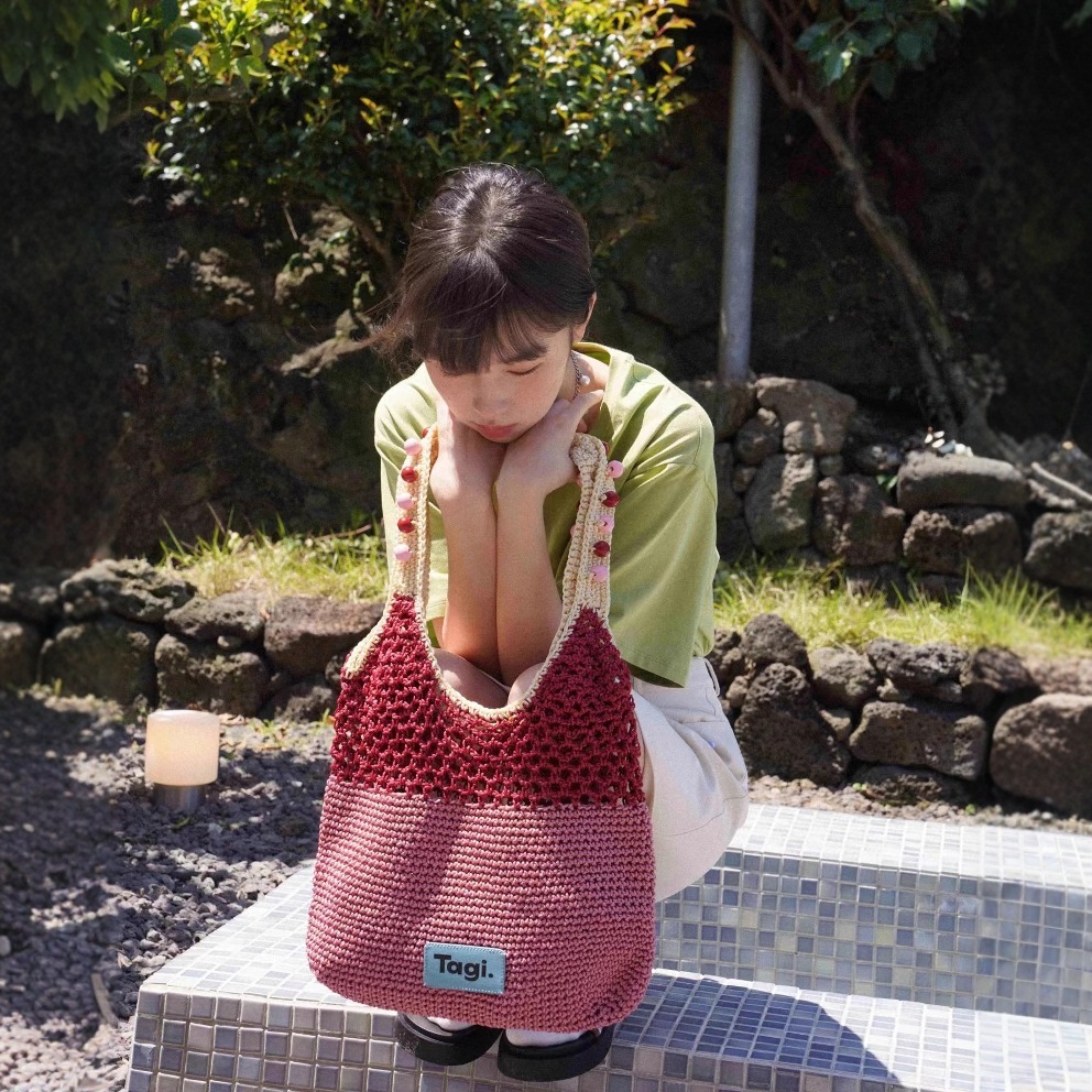 2025 Autumn New Handmade Wooden Bead Handbag Commuter Color Block Single Shoulder Woven Bag Women's Crossbody Bag Designer Bag Women's Shoul