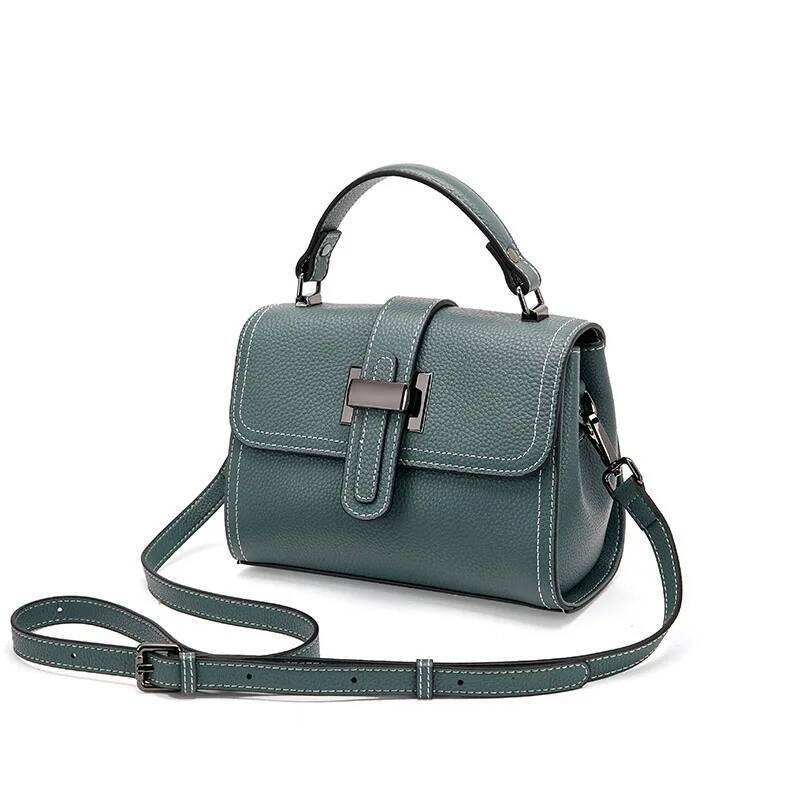 Casual Women Bags Genuine Messenger Bag Cow Leather All-Match Single Shoulder Hand-Held Square Handbag High Quality
