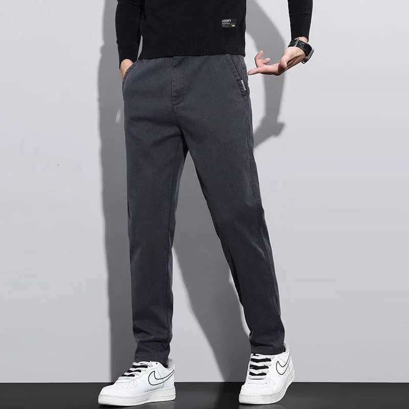 2025 Spring Summer Mens Commute Straight Leg Slim Fit Pants Men Business Casual Pants Mens Gray Elastic Tight Narrow Leg Pants W250819
