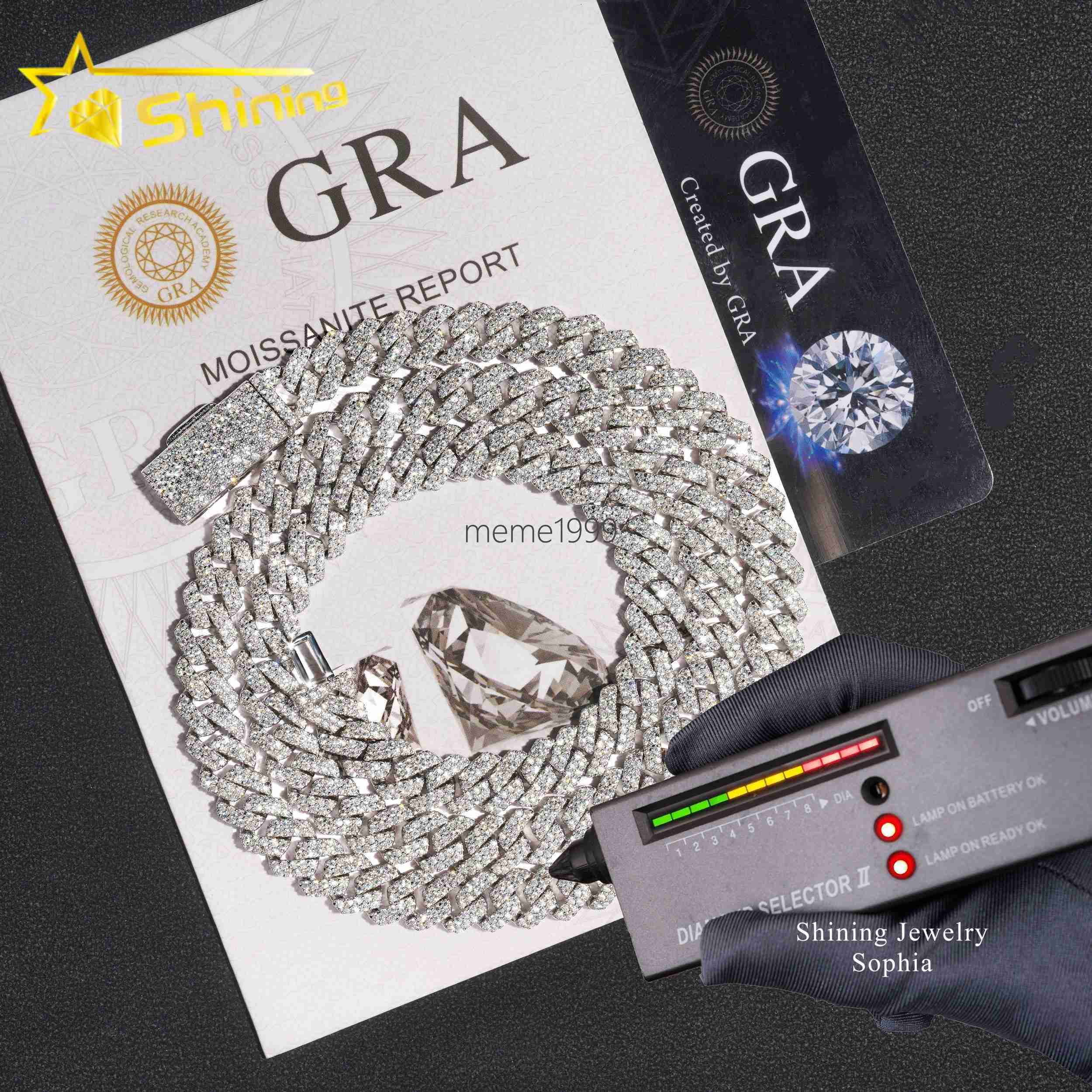 Wholesale Price 8MM Hot Sale Iced Out Hip Hop Fashion Design Rapper Men Jewelry Moissanite Diamond Miami Cuban Link Chain