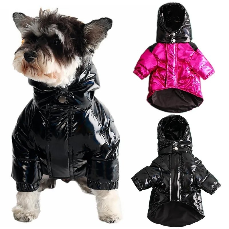 Designer Clothes Brand Dog Apparel Veet Filled Pets Hooded Puppy Jacket for Small Dogs Windproof Waterproof Snow-Proof Outdoor Sports Warm Pet Coat Re