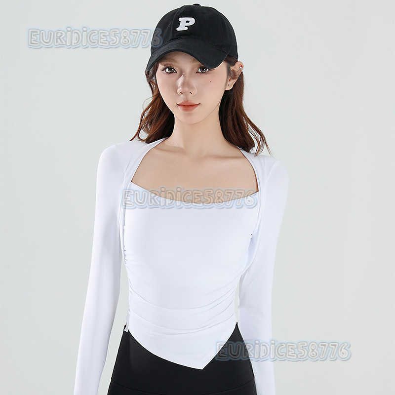 Autumn New Yoga Wear Sports Yoga Top Womens Sports Shirt with Chest Pad Long Sleeve Quick-dry Outdoor Fitness T-shirt H250819