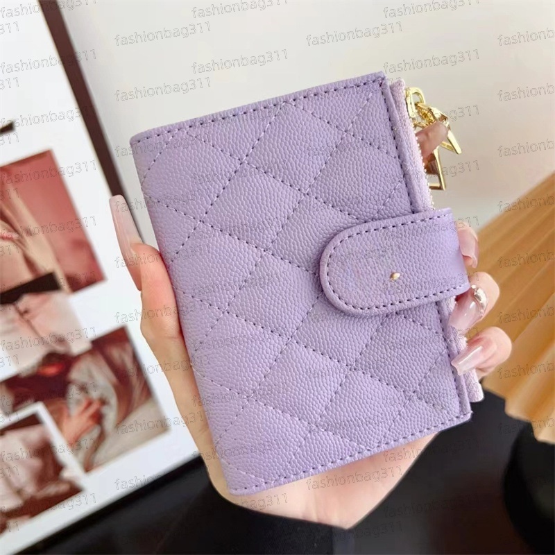 Caviar Card holder designer card holder porte carte coin purse portefeuille card wallet portafoglio pocket organizer women clutch bag porte monnaie Purple wallet