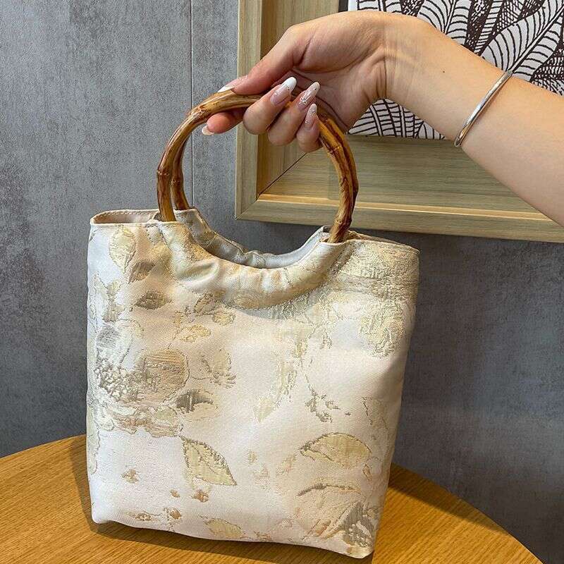 Souvenir New Chinese Women's Clutch Jacquard Cheongsam Wedding Handbag National Style Exquisite Hanfu Bamboo Knot Bag