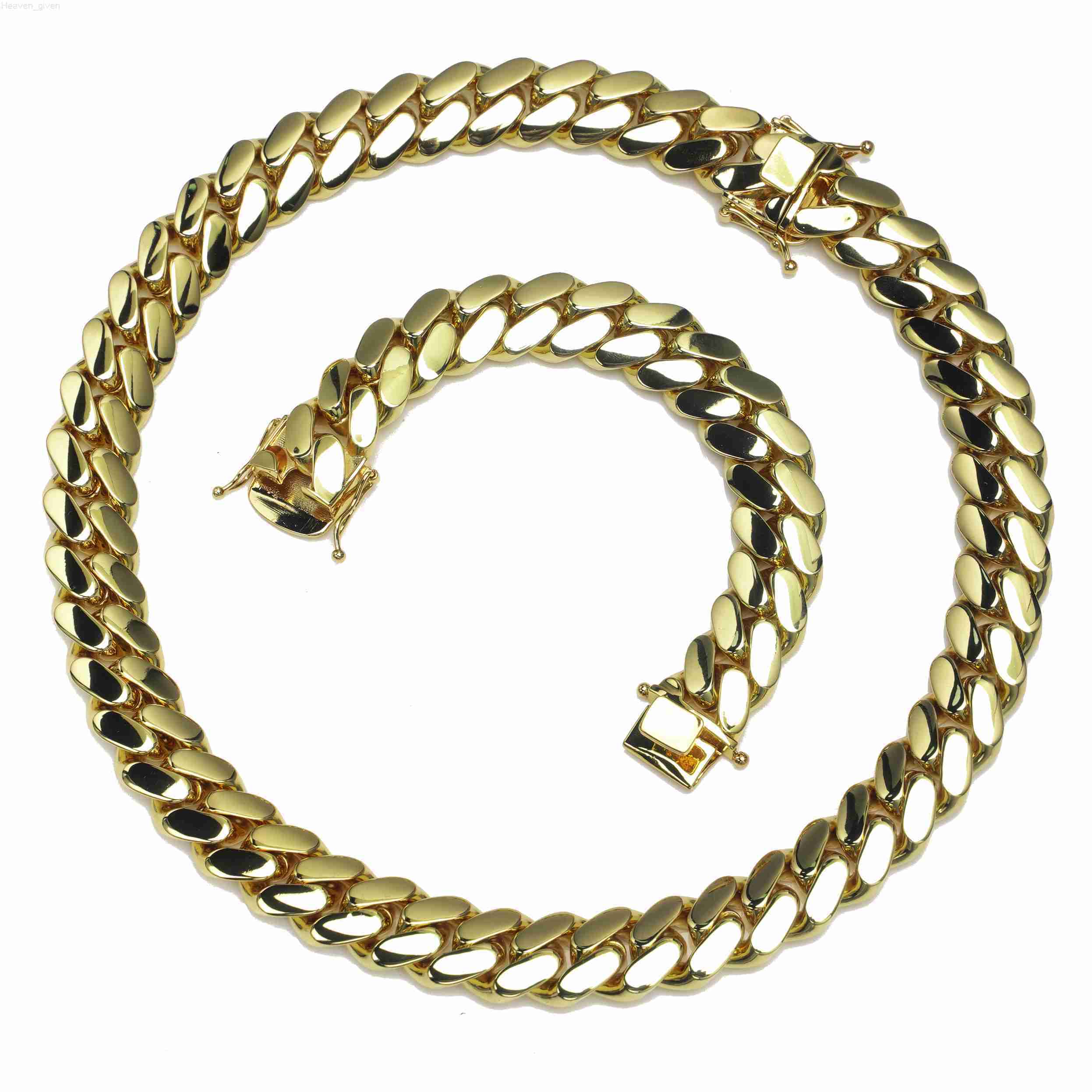 2024 New Arrival Cuban Chain Moissanite Chain Men Necklace 10k 14k Gold Cuban Link Chain Fashion Jewelry Necklaces