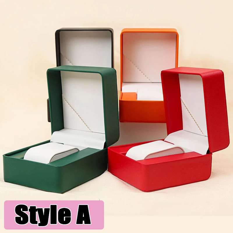 Single Watch Gift Box With Pillow PU Leather Wristwatch Display Case Organizer For Men Clamshell PU Leather Watch Cover 250819