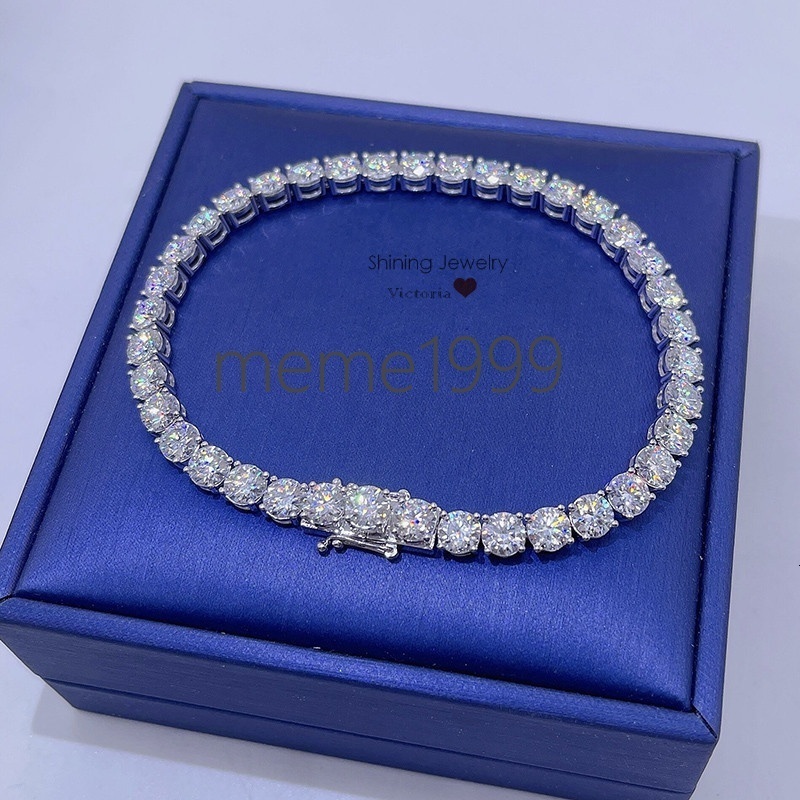 Ready to Ship 5mm 50 Points Hip Hop 10k Gold Moissanite Tennis Bracelet