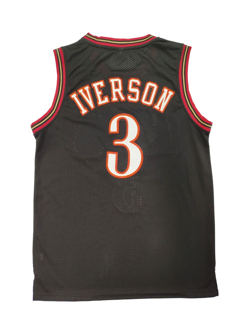 In Stock Basketball Jersey 3 Allen Iverson THROWBACK 100% Stitched Fast Shipping Embroidered Letter Number Design333
