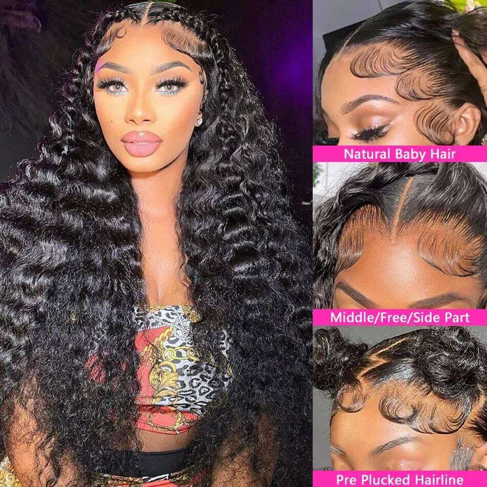 Loose Deep Frontal Wig 13X6 HD Brazilian Curly Natural Wave 13X4 Lace Front Human Hair Wigs On Sale