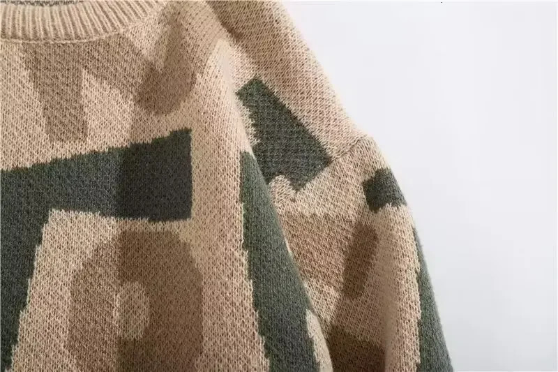 Men Jumpers O Neck Sweater Flat Knitted Pullovers Long Sleeve Letter High Street Loose Sweaters Winter Slight Strech 250819