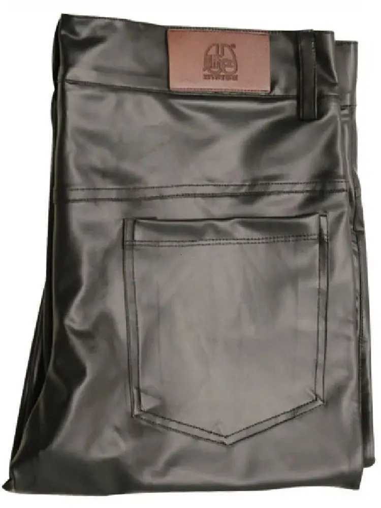 Elastic Faux PU Leather Jeans Pencil Pants Oil Glossy Mens Spring Autumn Trousers Leisure Pants Tights Motorcycle Pants W250819