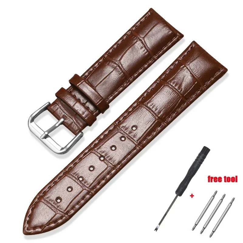 Genuine Calfskin Strap Slub Pattern Watch Accessories 10/12/13/14/15/16/17/18/19/20/21/22/24mm Universal Watchband/ 250818