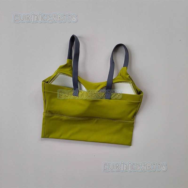 Color-block Fixed One-piece Chest Pad High-strength Shockproof Running Sports Bra Womens Camisole Fitness Yoga Bra Close-fitting H250819