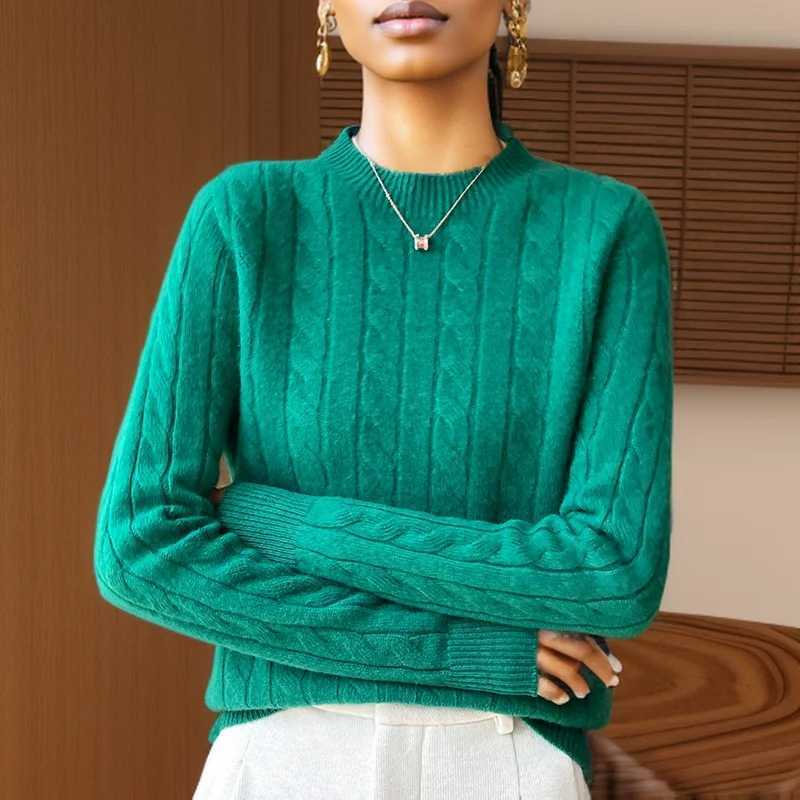 Autumn and Winter New Fashion 100% Pure Wool Sweater Crew Neck Long Sleeve Pullover Sweater Womens Clothing Korean Pop Top WQ712XJ250819