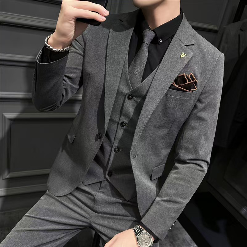 T1484 new autumn Korean men's suit suit handsome groomsmen suit three-piece suit young business men's suit
