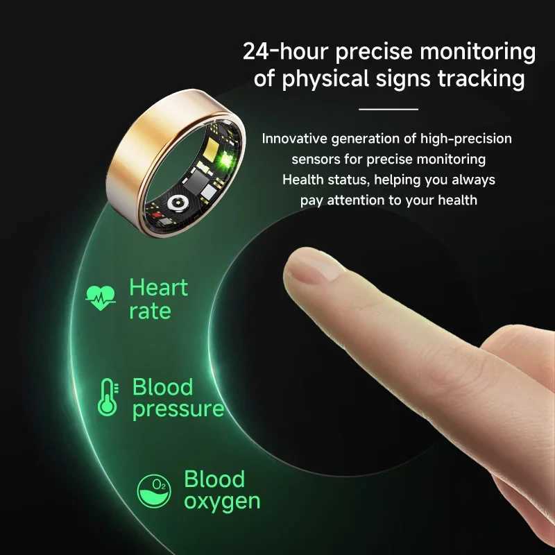 11M Smart Ring with Charging Case for Men Women Long Battery Life Health Monitor 5ATM Waterproof Multi-sport Modes W250819