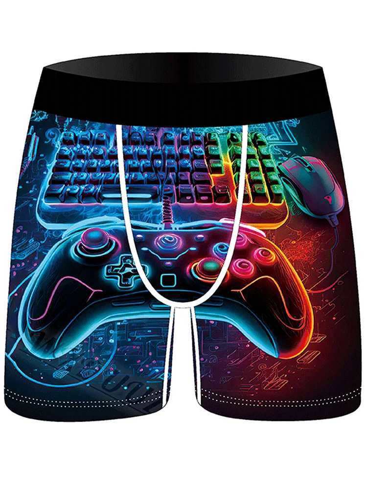 3Pcs Handle Print Fashionable Mens Underwear Casual Youth Sports Shorts Comfortable Breathable Stretch Shorts Underwear W250819