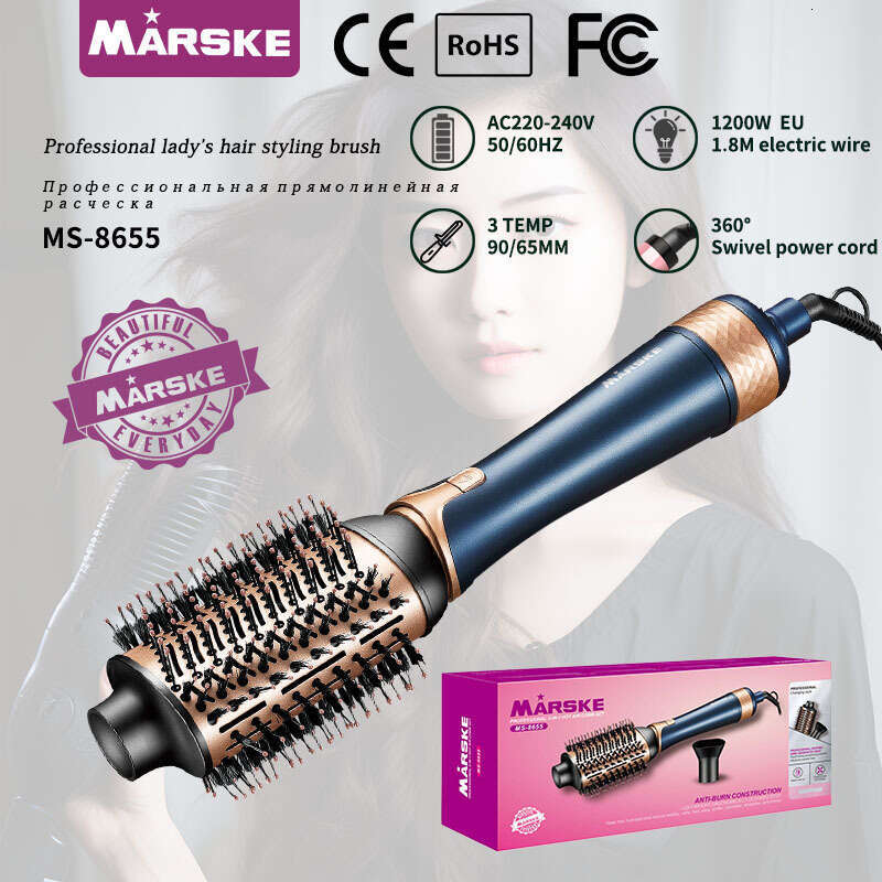 New Hot Air Curling And Dual-Use Dryer 2-In-1 Hair Styling Straightening Brush