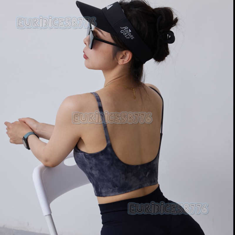 High-quality Sports Bra for Women Tie-dye Thin Straps Beautiful Back Fitness Camisole Yoga Bra Vest for Summer H250819