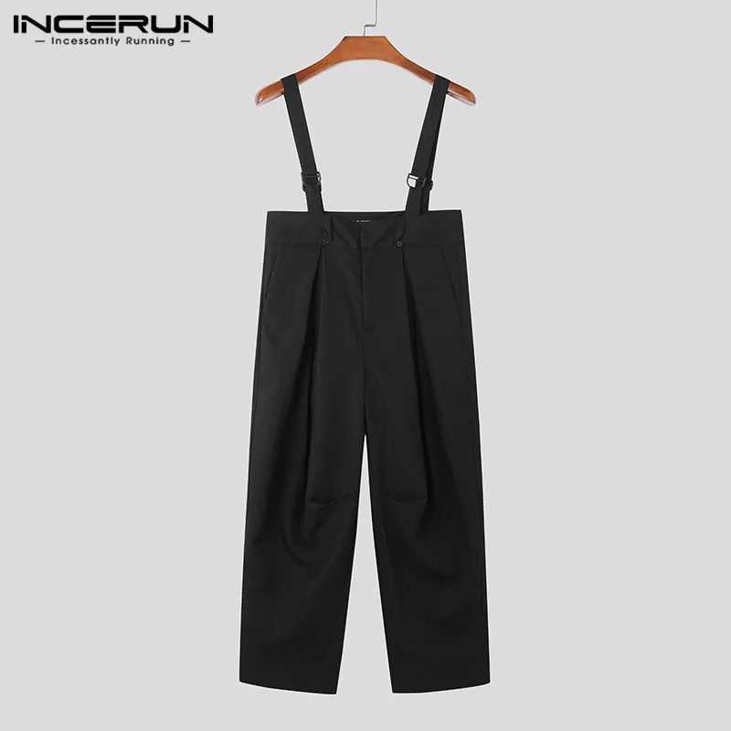Men Jumpsuits Solid Color Loose Joggers Casual Straps Rompers Men Streetwear 2023 Fashion Leisure Overalls Pants S-5XL W250819