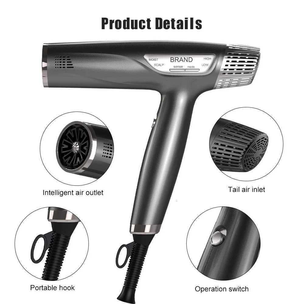 700W Professional 0000rpm Brushless Hair Dryer Super Powerful High Speed Negative Ions Blow Dryer 220V Electric Blower W250819