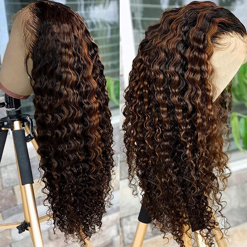 Versatile All Skin Tone Matching Ombre Hair Wig with Brazilian Wave Pattern j10