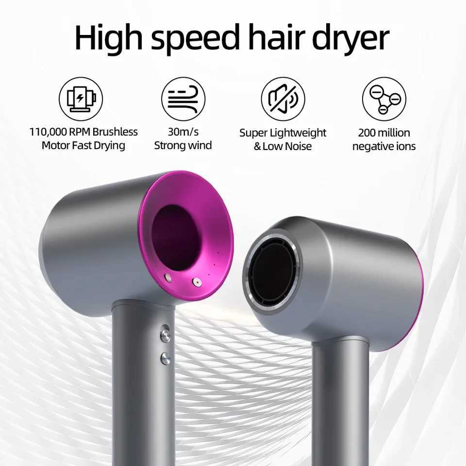 High-speed bladeless hair dryer Negative ion hair care High power silent and quick drying portable suitable for home travel W250819