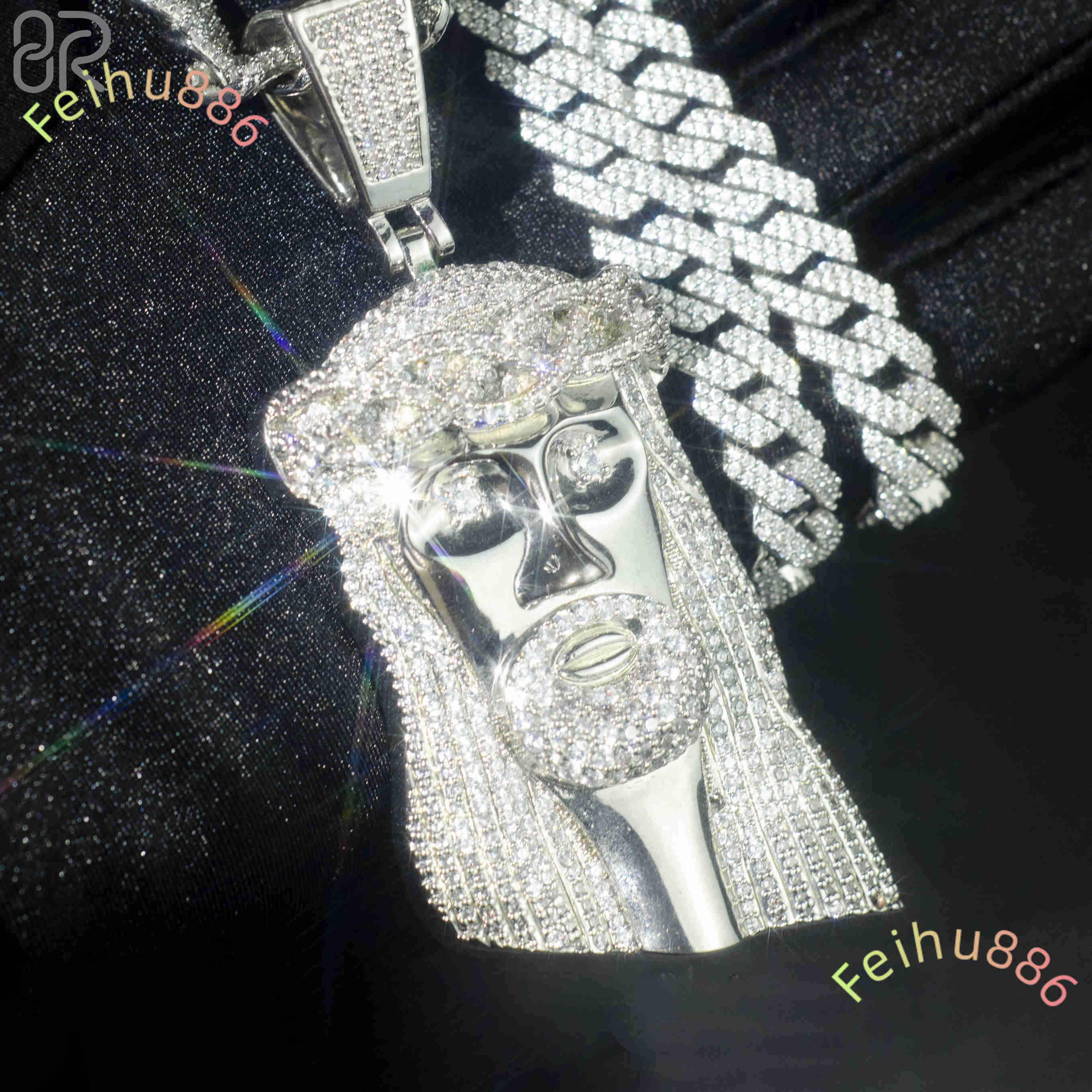 Jesus Profile Custom Pendant Moissanite Diamond Factory Wholesale 925 Sterling Silver Necklace Fine Jewelry