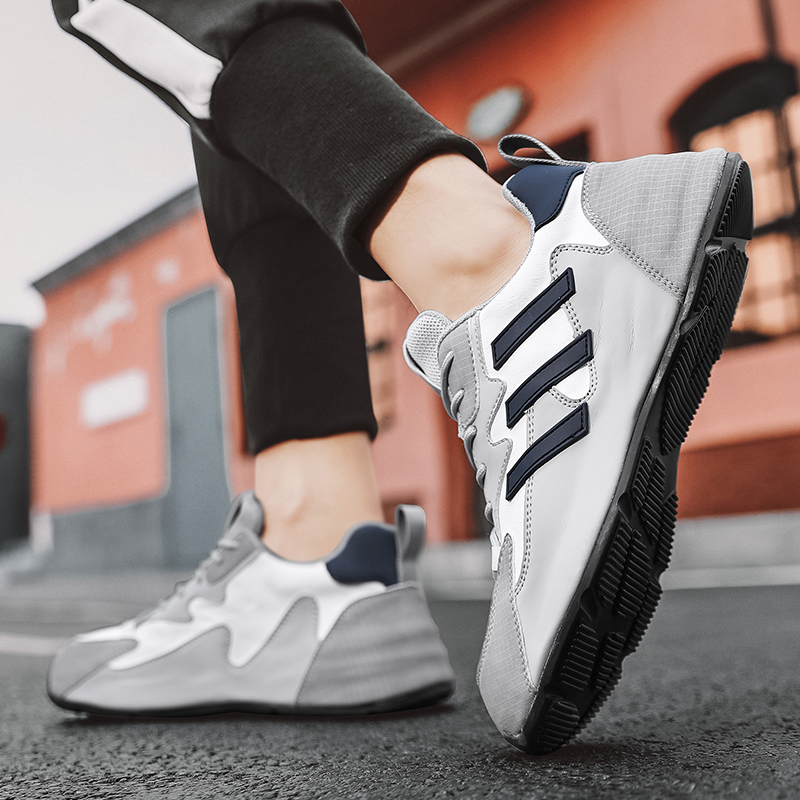 2025 summer luxury high-end sports leisure napa texture breathable shock-absorbing insoles sports shoes waterproof