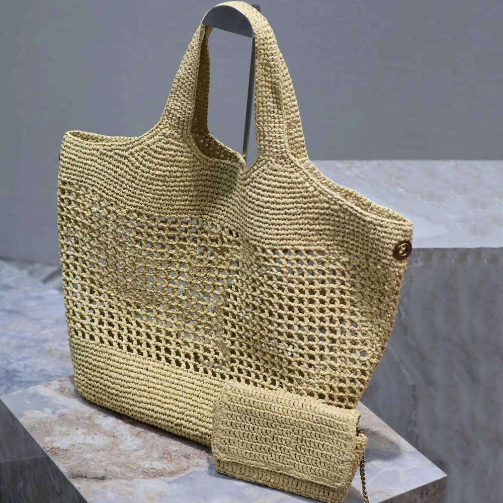 10A Maxi Icare In Shopping Women Tote Designer Raffia Straw Beach Mesh Hollow Woven Vacation Bag Large Capacity Handbag