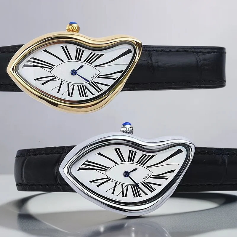 Medieval Crash Creative Melting Twisted Watch High Quality Genuine Leather Watch For Men ious Sapphire Glass Mens Watch 250819