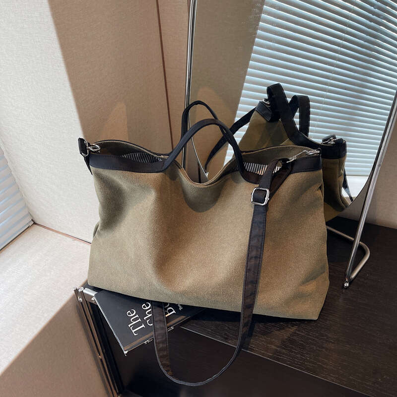 Simple Casual Large Capacity Handheld Tote for Women 2025 Summer Lightweight Travel High-End Feel Single Shoulder Crossbody Bag