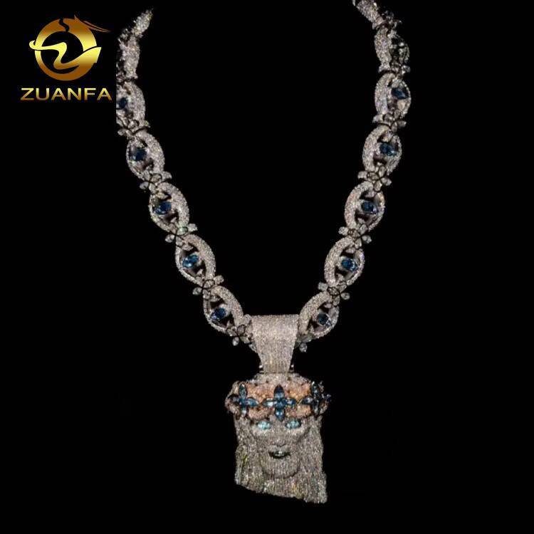 925 Silver Custom Pendant 18K Gold-plated Charm Pendant Personalized Iced Out Moissanite Jesus Pendant