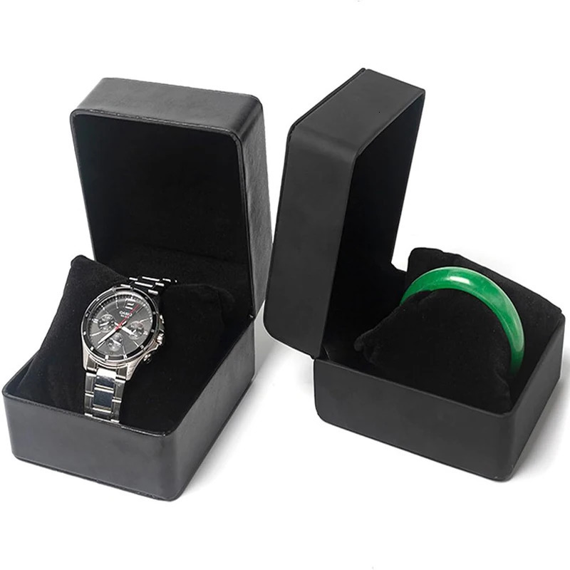 Single Watch Gift Box With Pillow PU Leather Wristwatch Display Case Organizer For Men Clamshell PU Leather Watch Cover 250819