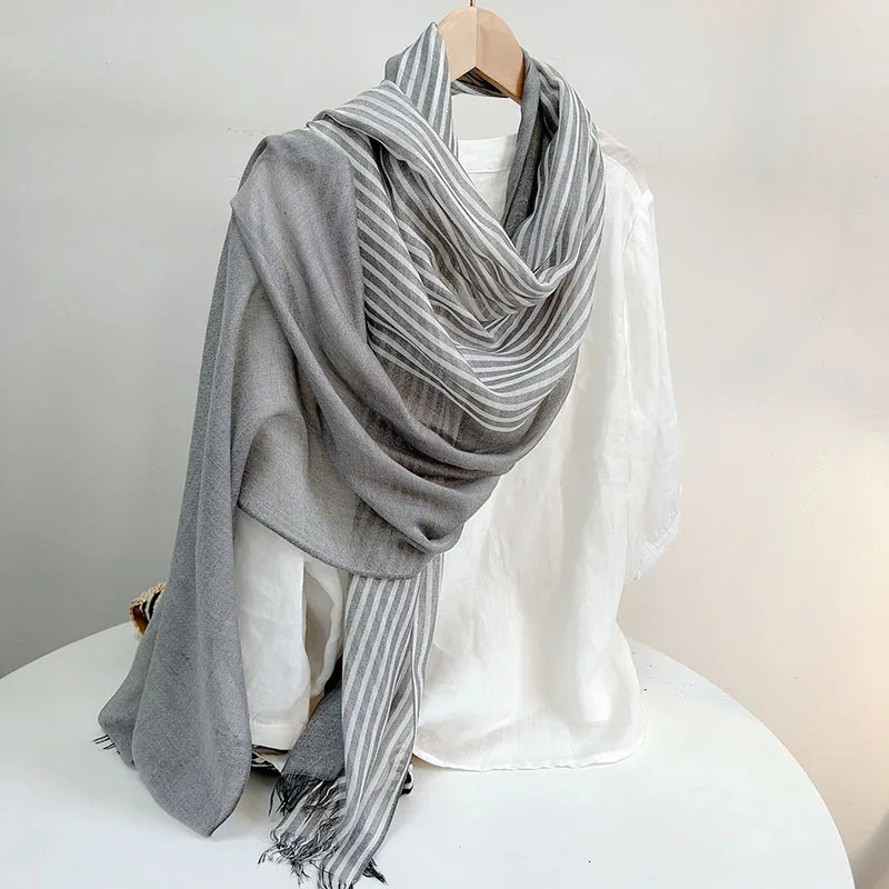 Autumn Winter Keep Warm Soft Skin Friendly Modal Striped Scarf For Men And Women 250818