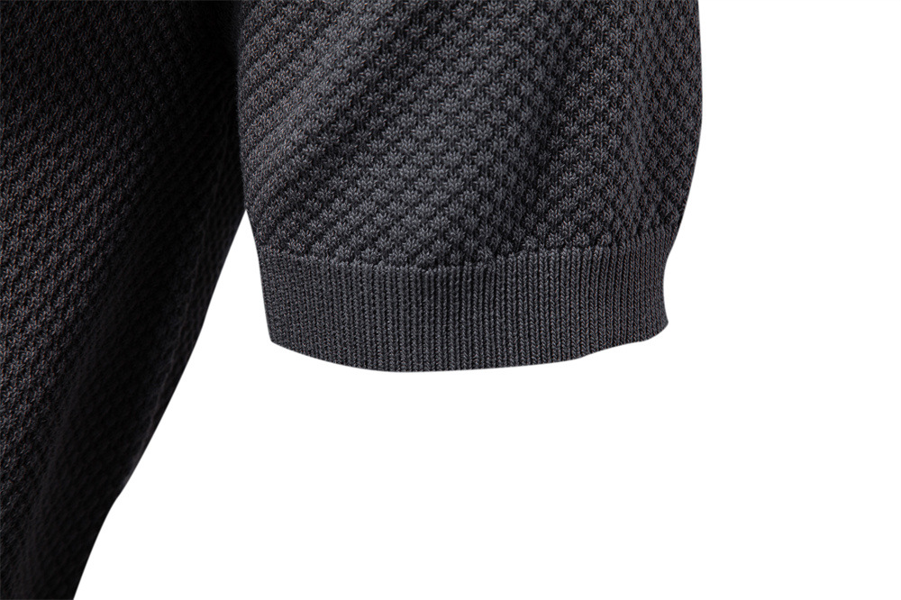 Polo shirt men Premium Pineapple-Knit Polo Shirt Men's Short-Sleeve Business Sweater with Seagull Collar European Sizes: S - 3XL