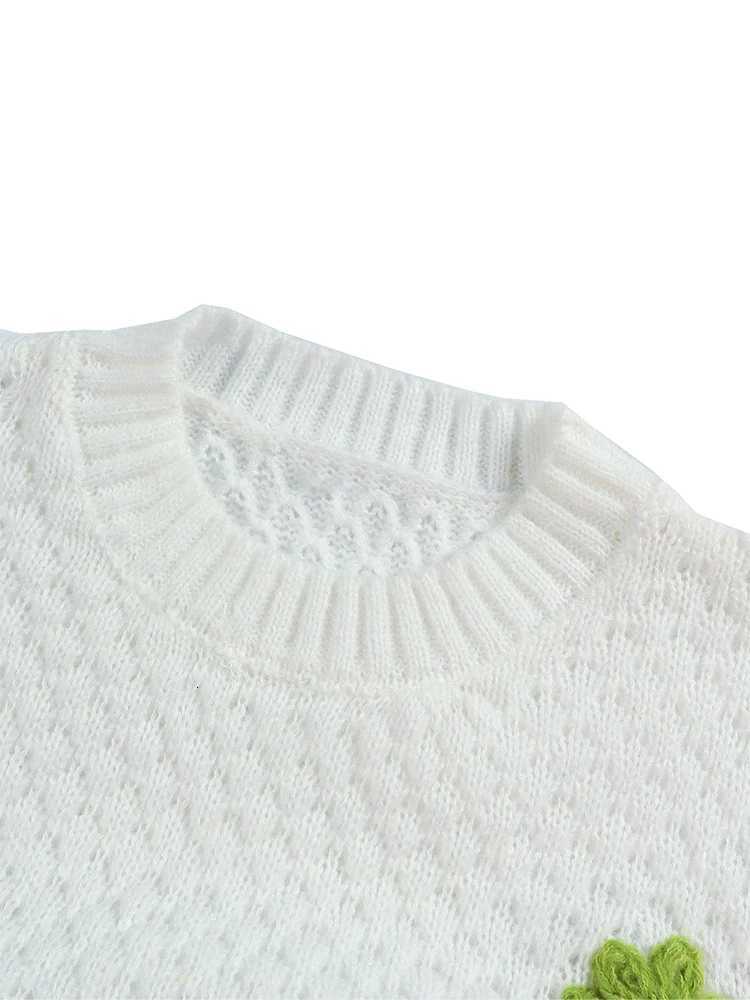2025 Autumn and Winter New Womens Long Sleeve Flower Prickle White Sweater Comfortable Autumn and Winter Best Choice XJ250819