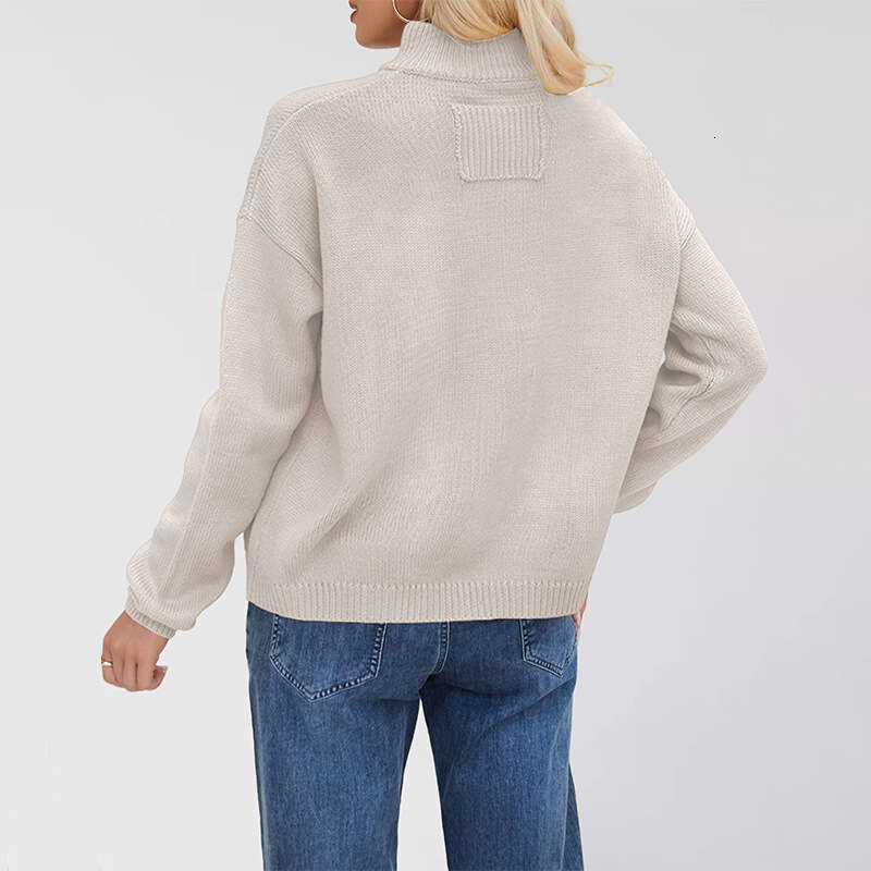 New Coat Knitted Stand Collar Plus Size Sweater Button Cardigan B5