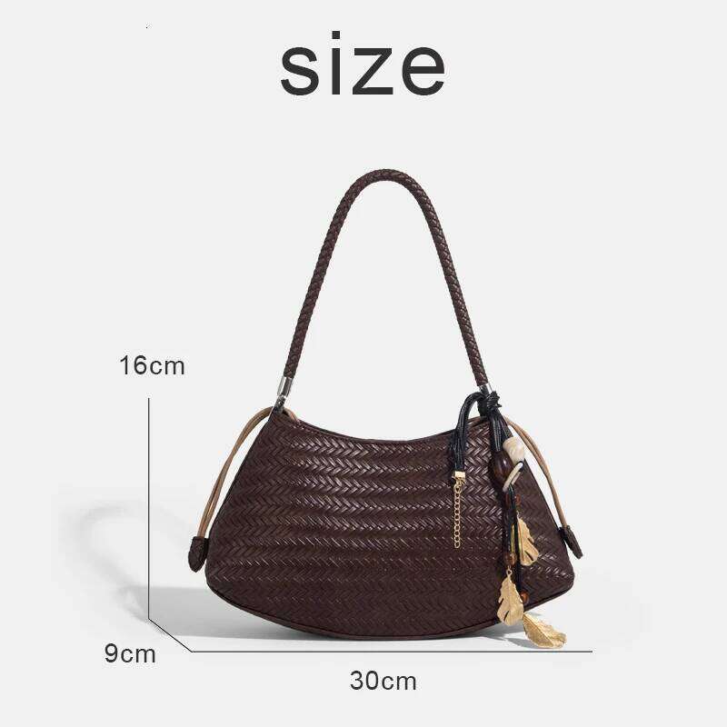 Vintage Small Bags For Women Designer Handbag Purses New In PU Imitation Braided Emed Pattern Underarm Shoulder