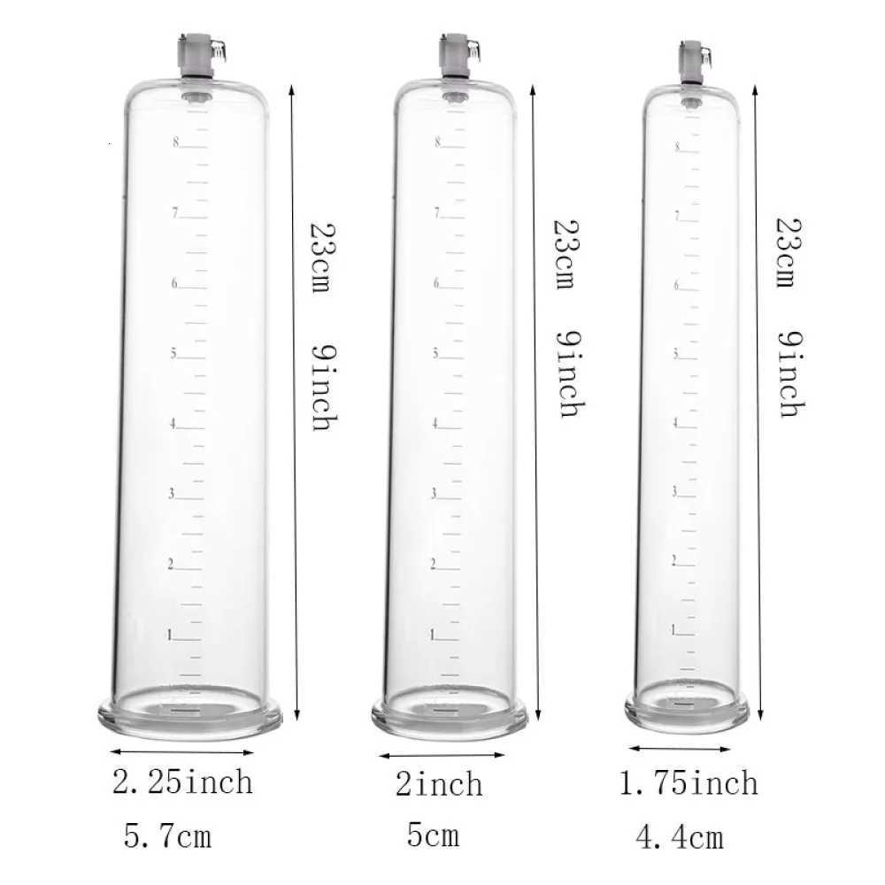 New 9in SMLXLXXL Penis Pump Acrylic Cup Accessories Sex Toy Tools Machine Penis Enlarger Enlargement Adult Sexy Toys for MenXJ250819