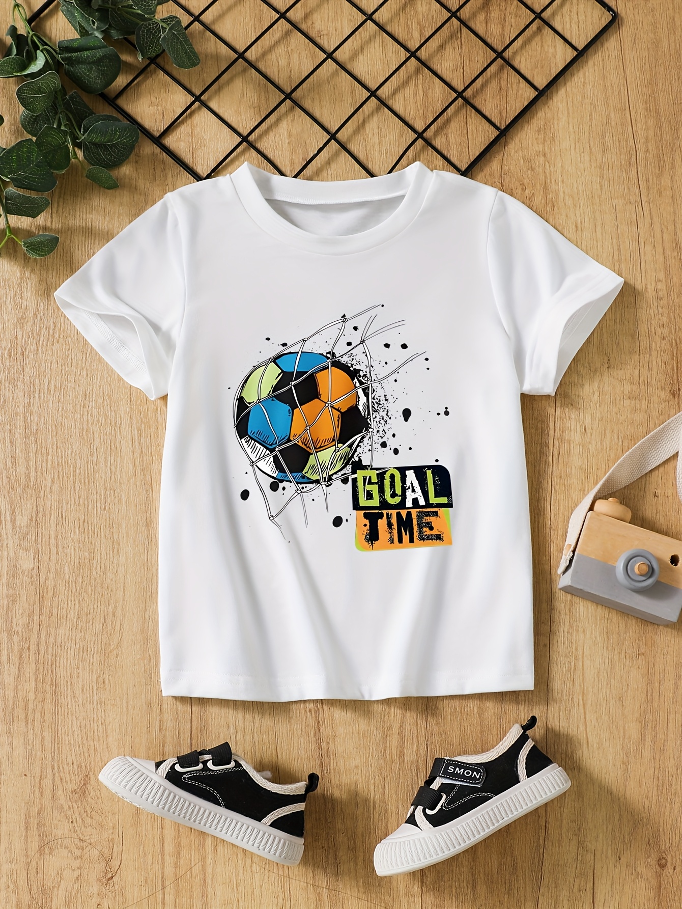 T-shirts Boys' Football Pattern Short-Sleeve Tee Set - Breathable Quick-Drying