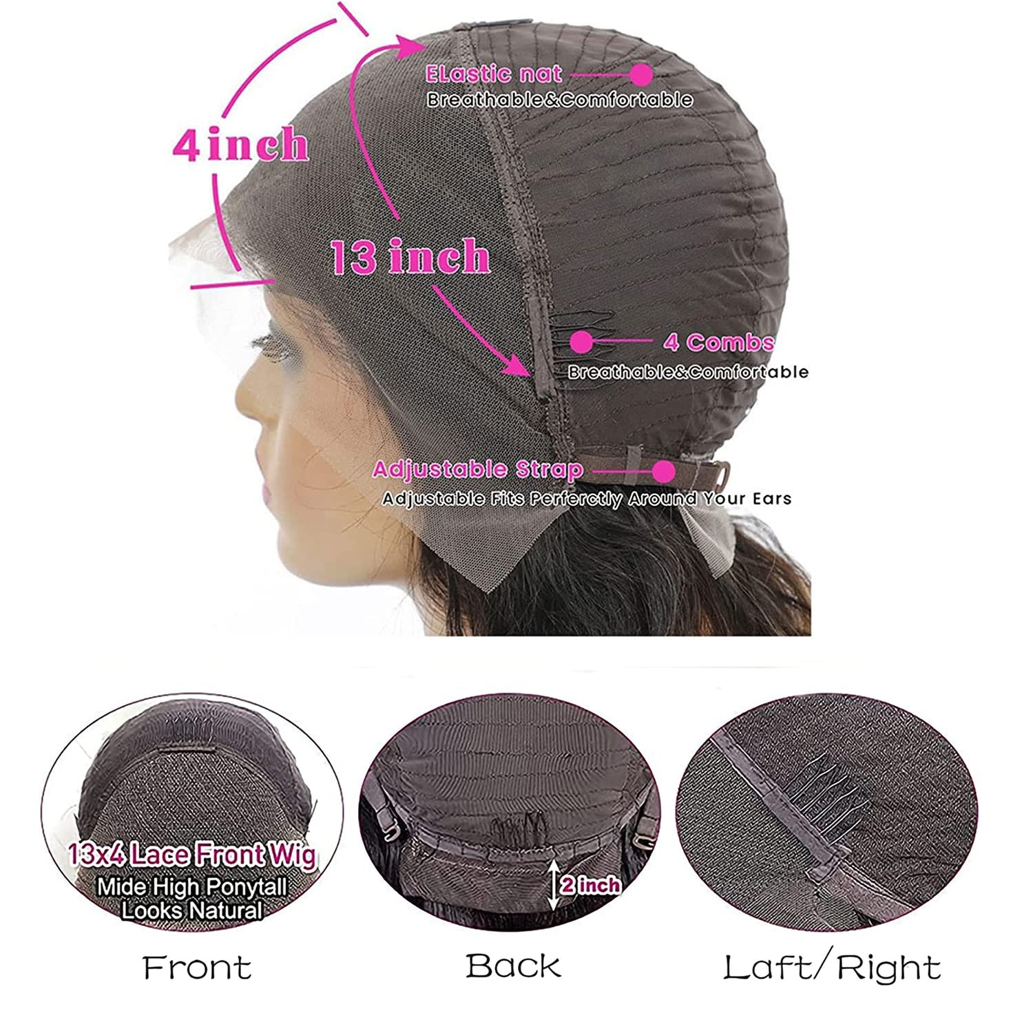 Curly Half Wig Human Hair Water Wave 200% Density Wear Go Glueless Wigs 24 Inch Wet and Wavy Curly Half Wigs for Women Drawstring Seamless Flip Over W