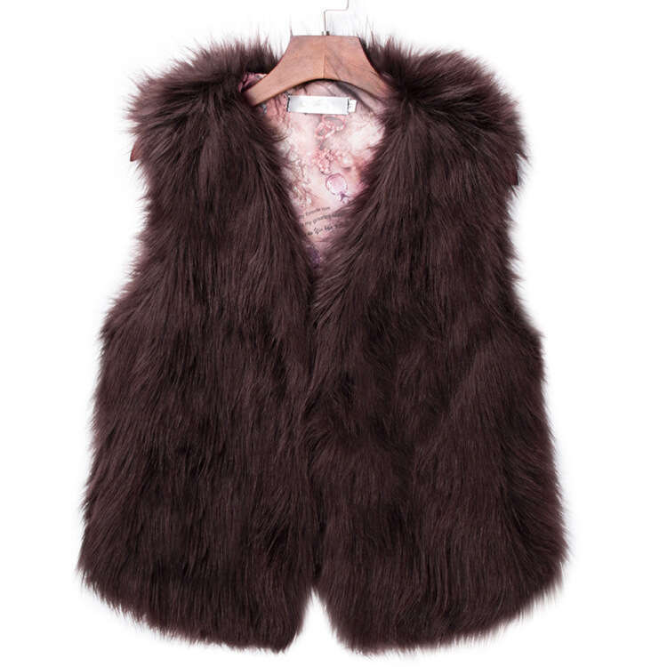 Newest Autumn Fashion Faux Fur Coat Ladies Sleeveless Slim Vest Women Jackets Outerwear Waistcoat Big Size Black Gray Coat