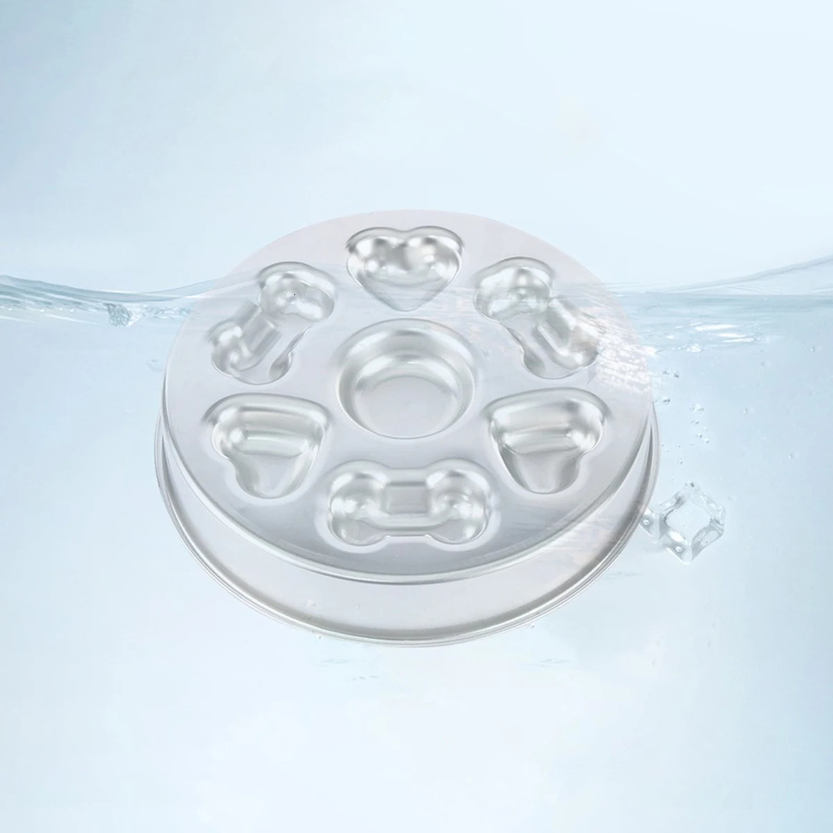 304 Stainless Steel Slow Feeder Bowl - Anti-Slip Silicone Bone/Heart 8.4-9.8in for Cats/Dogs 250813